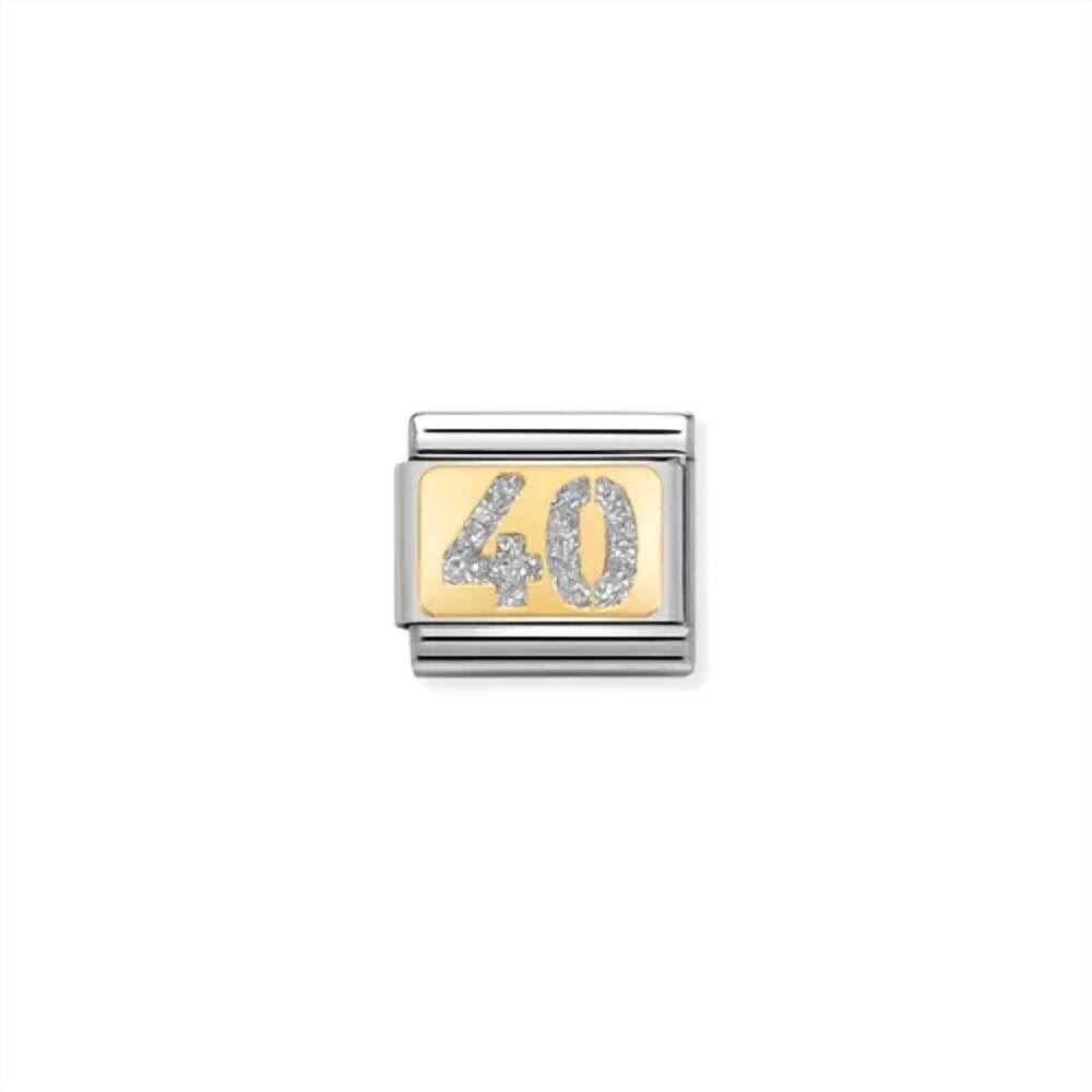 NEW NOMINATION unisex celebrate links bracelet in 40 glitter silver